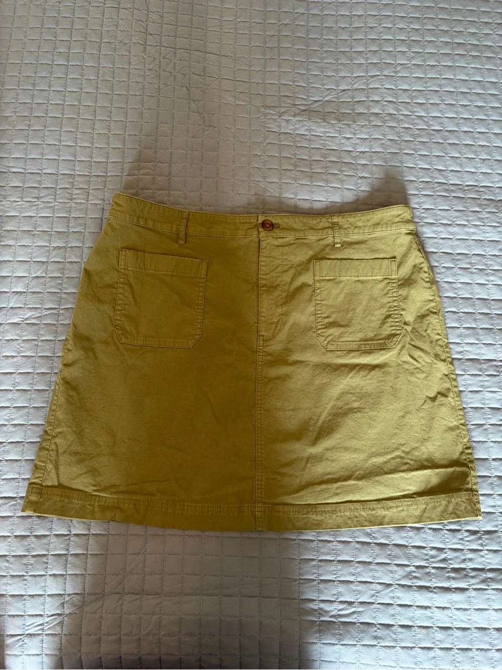 J. Crew Green A-Line Cotton Pocket Skirt